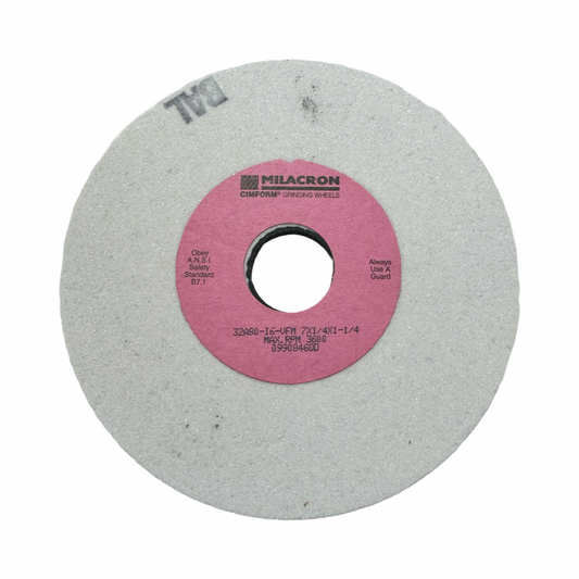 Milacron 7" X 1/4" X 1-1/4" Grinding Wheel 32A80-I6-VFM