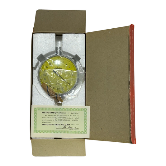 Mitutoyo Dial Indicator 0-20 Dial Reading 0.5mm Range 0.002mm Graduation Yellow Face