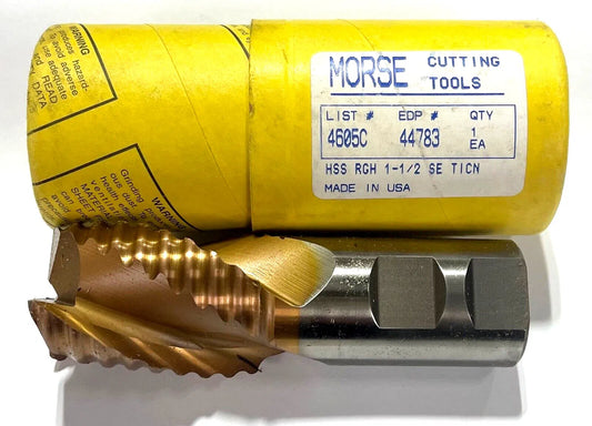 Morse 1-1/2" HSS Roughing End Mill TiCN Coating 3 Flute USA Made 44783