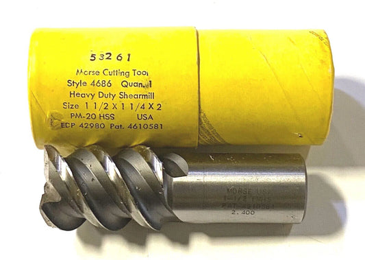 Morse 1-1/2" x 1-1/4" Cobalt M42 End Mill 60Â° Helix 3 Flute USA Made 42980