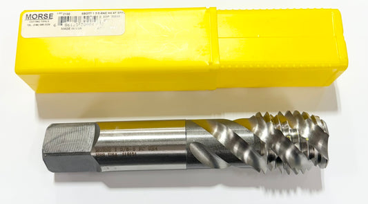 Morse 1-3/8"-6 HSS Spiral Flute Semi-Bottoming Tap 4 Flute H4 USA Made
