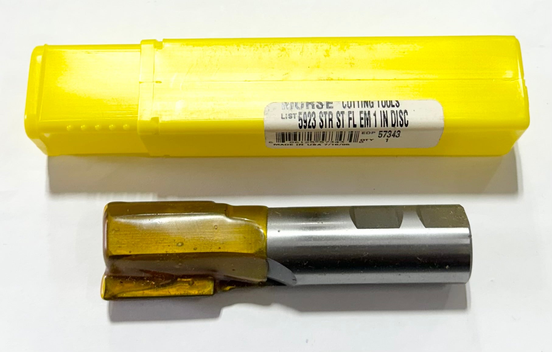 Morse 1" Carbide Tipped End Mill 2 Flute - Straight Flute 7/8" Shank USA