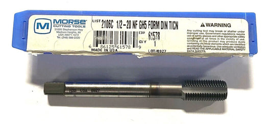 Morse 1/2-20NF Tap Thread Forming Tap TiCN GH5 CNC Reduced Neck High Performance