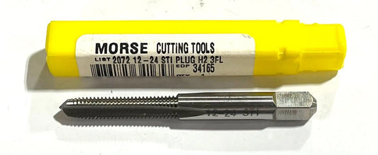 Morse 12-24 STI Plug Tap HSS 3 Flute H2 for Heli-Coil Screws USA Made 34165