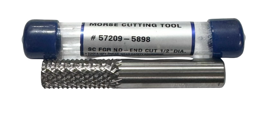 Morse 1/2" Carbide Burr Double Cut 1/2" Shank No End Cut USA