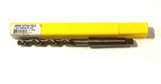 Morse 15/32" Cobalt Taper Shank Drill 135Â° Notched Point Heavy Duty USA Made