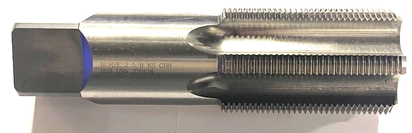 Morse 2-5/8"-8 HSS Hand Tap 6 Flute H8 Bottoming Tap USA Made 34937