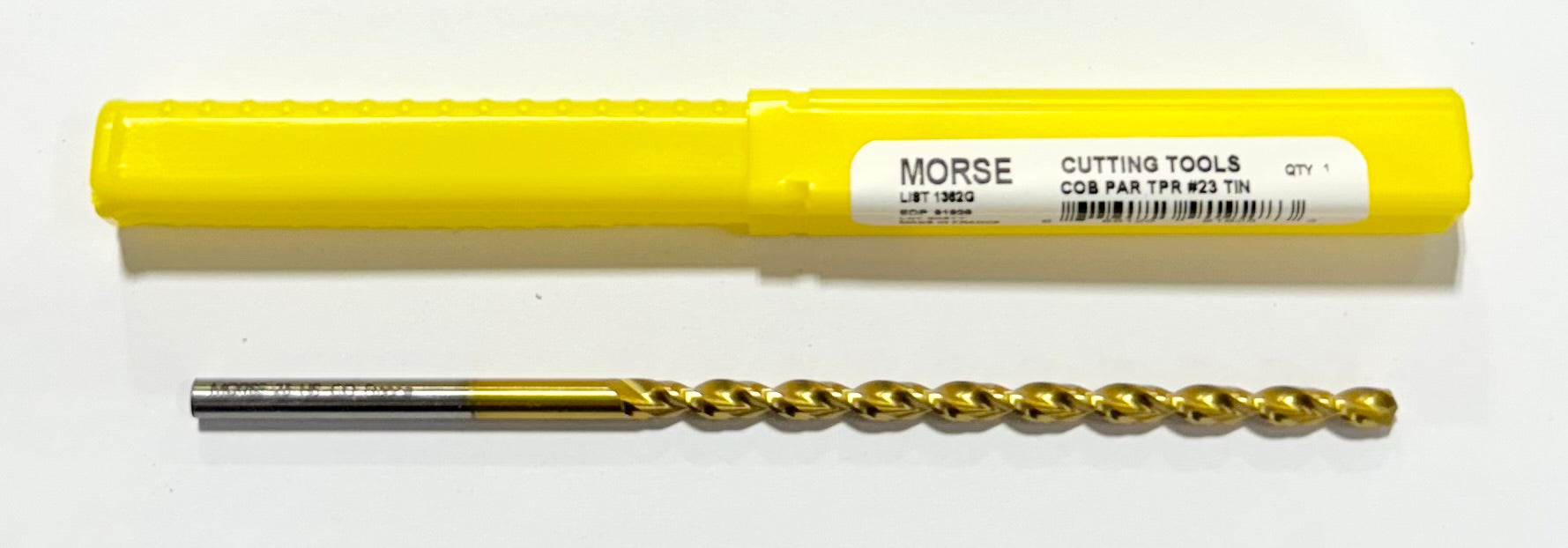 Morse #23 Cobalt Drill Tin Coated Taper Length Parabolic Flute