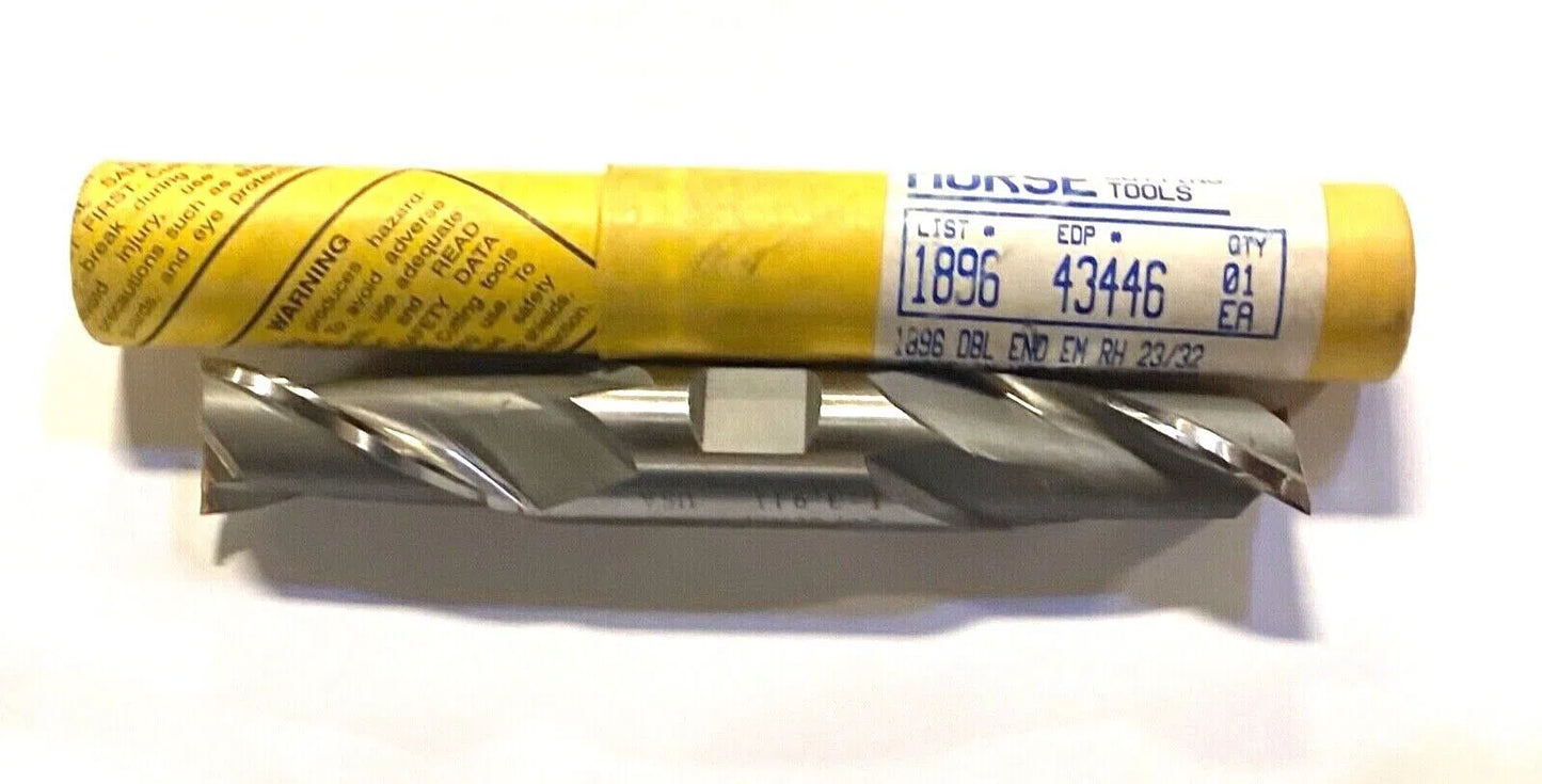 Morse 23/32" Double End Mill High Speed Steel 2 Flute USA Made