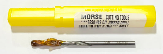 Morse #28 Carbide Tipped Drill Bit Jobber Length USA Made
