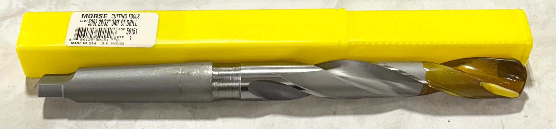 Morse 29/32" Carbide Tipped Drill Bit Taper Shank 3MT USA Made