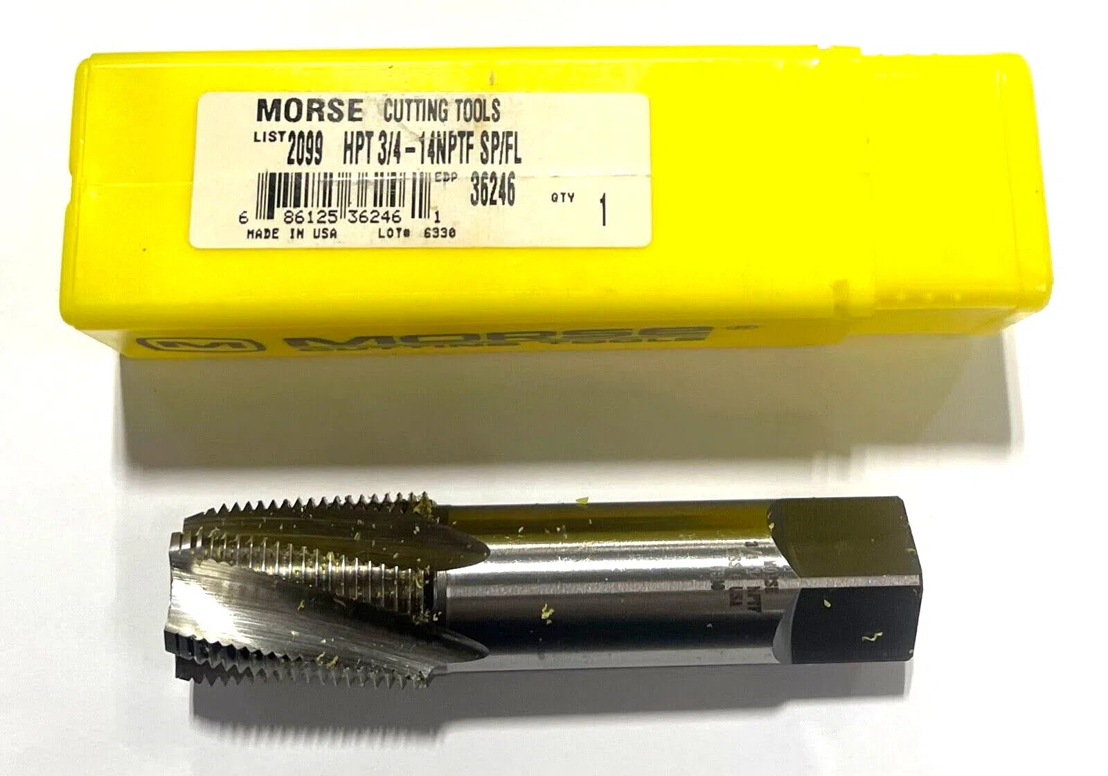 Morse 3/4"-14 NPTF HSS Spiral Flute Pipe Tap 5 Flute High Performance USA Made