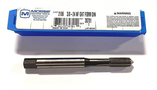 Morse 3/8-24 Thread Forming Plug Tap GH7 High Performance CNC Reduced Neck USA