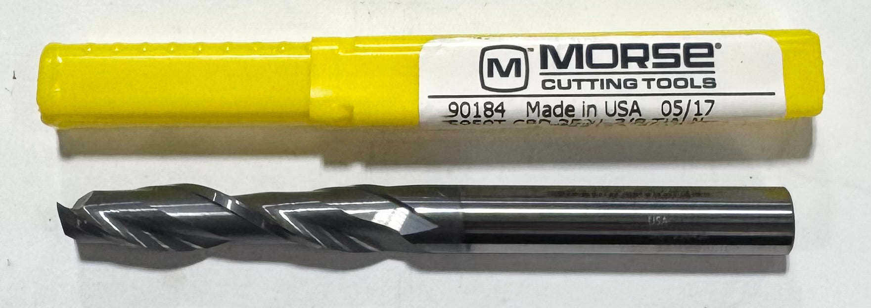 Morse 3/8" Carbide End Mill Extra Long 2 Flute TiAlN Coated USA Made