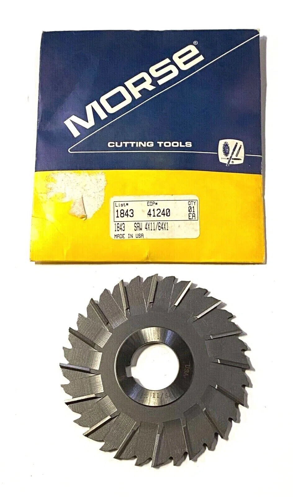 Morse 4" x 11/64" x 1" Metal Slitting Saw HSS Staggered Tooth 41240