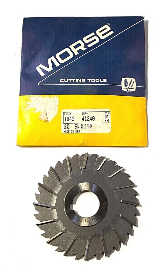 Morse 4" x 11/64" x 1" Metal Slitting Saw HSS Staggered Tooth 41240