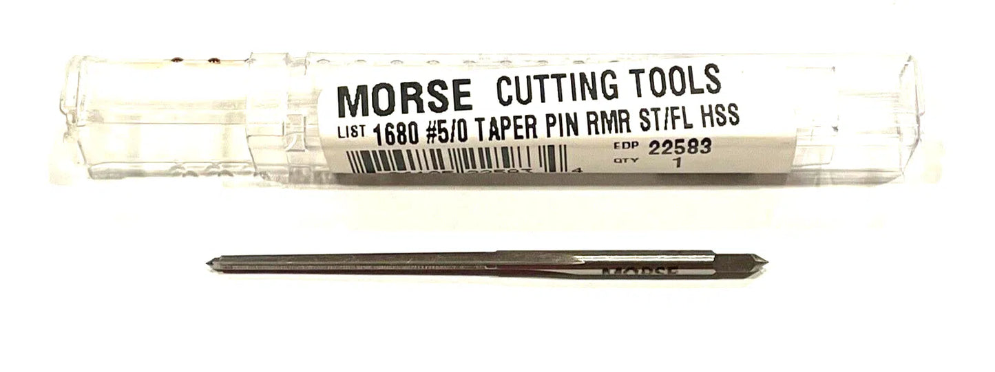 Morse #5/0 Taper Pin Reamer Straight Flute High Speed Steel USA Made