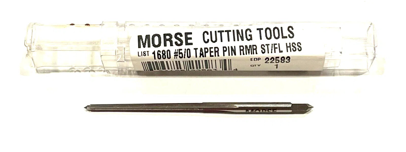 Morse #5/0 Taper Pin Reamer Straight Flute High Speed Steel USA Made