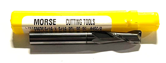 Morse 5/16" Carbide End Mill TiCN Coated .045" Radius 2 Flute Finishing End Mill