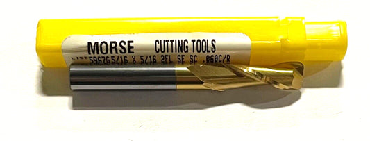 Morse 5/16" Carbide End Mill Tin Coated .060" Radius 2 Flute Finishing End Mill