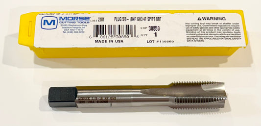 Morse 5/8"-18NF HSS Spiral Point Plug Tap 4 Flute GH3 USA Made