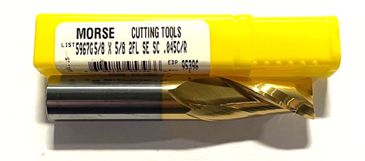 Morse 5/8" Carbide End Mill Tin Coated .045" Radius 2 Flute Finishing End Mill