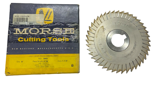 Morse 6" x 3/16" x 1-1/4" HSS Side Tooth Metal Slitting Saw USA Made