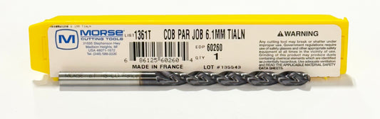 Morse 6.1mm Cobalt Drill Bit Jobber Length High Performance TiAlN Coated