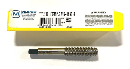 Morse 7/16-14NC Tap Thread Forming Plug Tap HSS H8 USA Made 36323