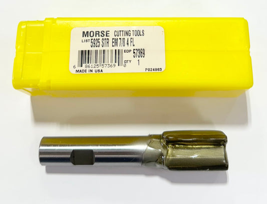 Morse 7/8" Carbide Tipped End Mill 4 Flute 57369