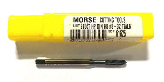 Morse 8-32 Tap Thread Forming Plug Tap TiCN H5 CNC Reduced Neck HPT USA Made