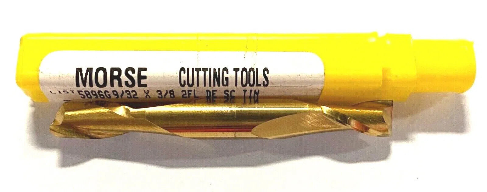 Morse 9/32" x 3/8" Carbide Double End Mill Tin Coated 2 Flute USA Made 90355