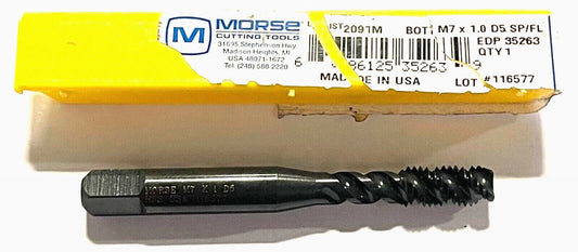 Morse M7 x 1mm Tap High Performance Modified Bottoming Tap Spiral Flute 3FL D5