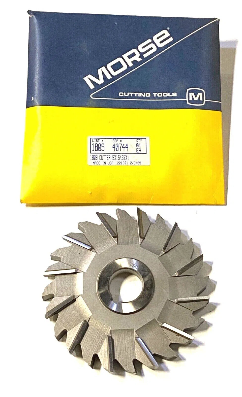 Morse Side Milling Cutter 5" x 15/32" x 1" HSS Staggered Tooth USA Made 40744