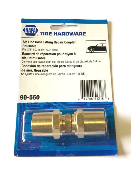 Napa 90-560 3/8 ID To 3/4" OD Air Line Hose Fitting Repair Coupler Reusable