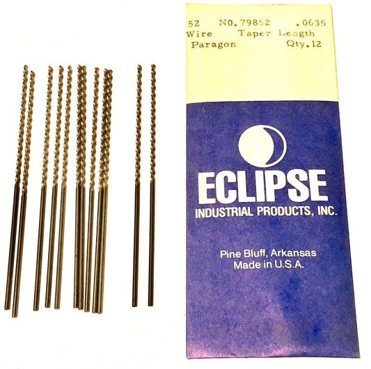 No.52 Drill Bits Taper Length High Speed Steel USA Made 12 Pack