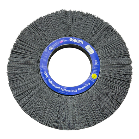 Norton 12" Nylon Wheel Brush 4-1/4" Hole 120 Grit Silicon Carbide