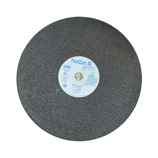 Norton 16" x 1/8" x 1" NorZon III Rail Cut-Off-Wheel Reinforced Type 1 USA Made