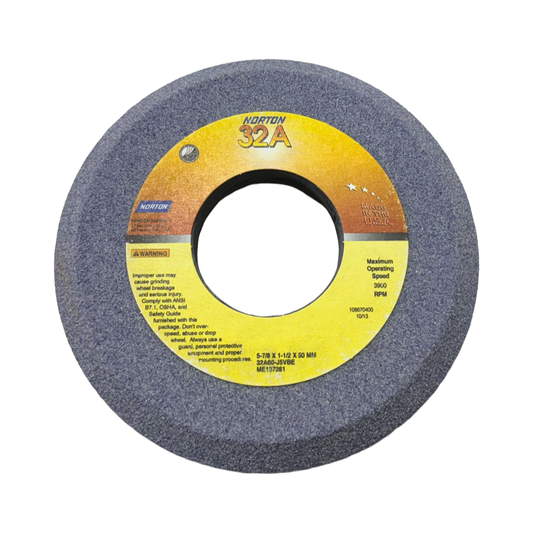 Norton 32A 5-7/8" x 1-1-/2" x 50mm Grinding Wheel1" Back 1/2" Hole Not Bushed