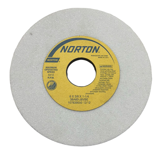 Norton 6" x 3/8" x 1-1/4" Surface Grinding Wheel 38A60-J8VBE