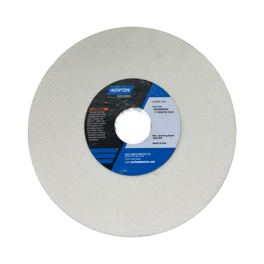 Norton 7" x 3/8" x 1-1/4" Straight Toolroom Grinding Wheel 60 Grit AO