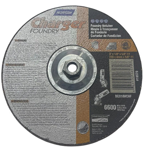 Norton 9" x 1/8" x 5/8-11 Metal Grinding Wheel Type 27 Depressed Center USA Made