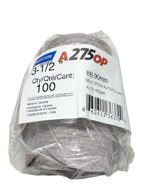 Norton A275 3-1/2" PSA Sanding Disc Roll 280 Grit Aluminum Oxide 100 Pack