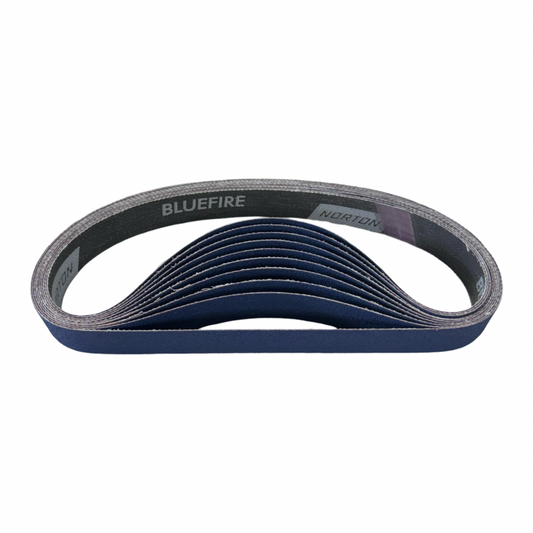Norton Blue Fire 1" x 24" Abrasive Sanding Belts 80 Grit Zirconia Alumina 10 Pack