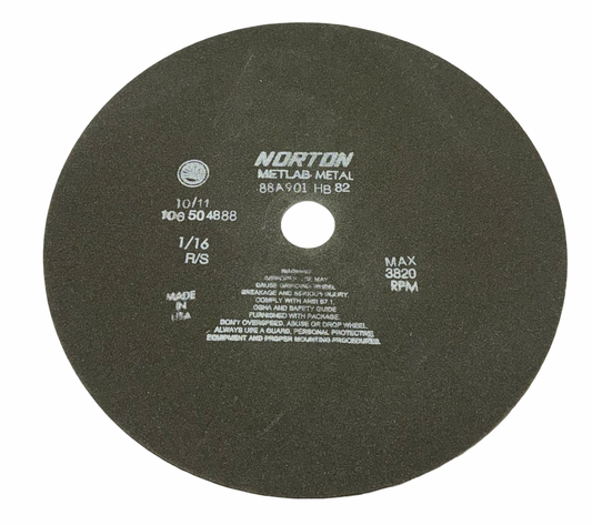 Norton MET-LAB 12" x 1/16" x 1-1/4" Metallurgical Cut-Off Wheel Aluminum Oxide 90 Grit