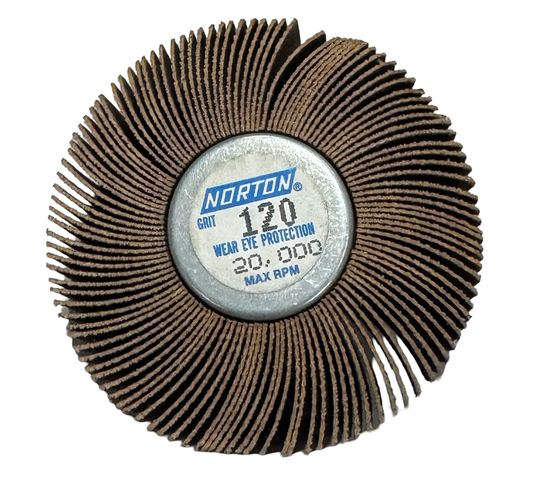 Norton Metal R207 3" x 1" x 1/4" Flap Wheel 120 Grit Aluminum Oxide