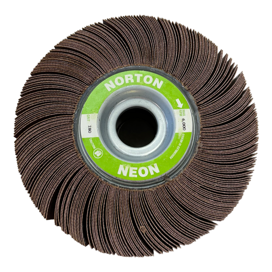 Norton NEON 6" x 2" x 1" Abrasive Flap Wheel 180 Grit Aluminum Oxide