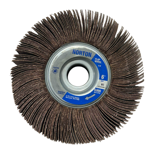 Norton R265 METALITE 6" x 1-1/2" x 1" Unmounted Flap Wheel 80 Grit AO
