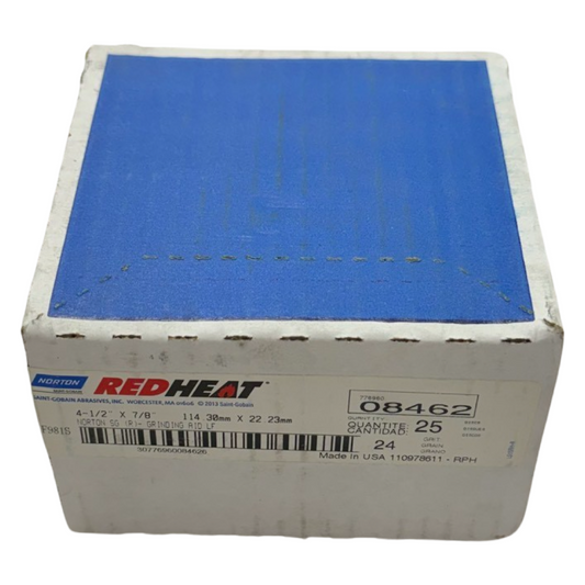 Norton RED HEAT 4-1/2" x 7/8" Fiber Disc 24 Grit Ceramic Alumina 25 Pack