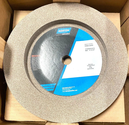 Norton Surface Grinding Wheel 12" x 1-1/2" x 1" Recess Side A USA Made